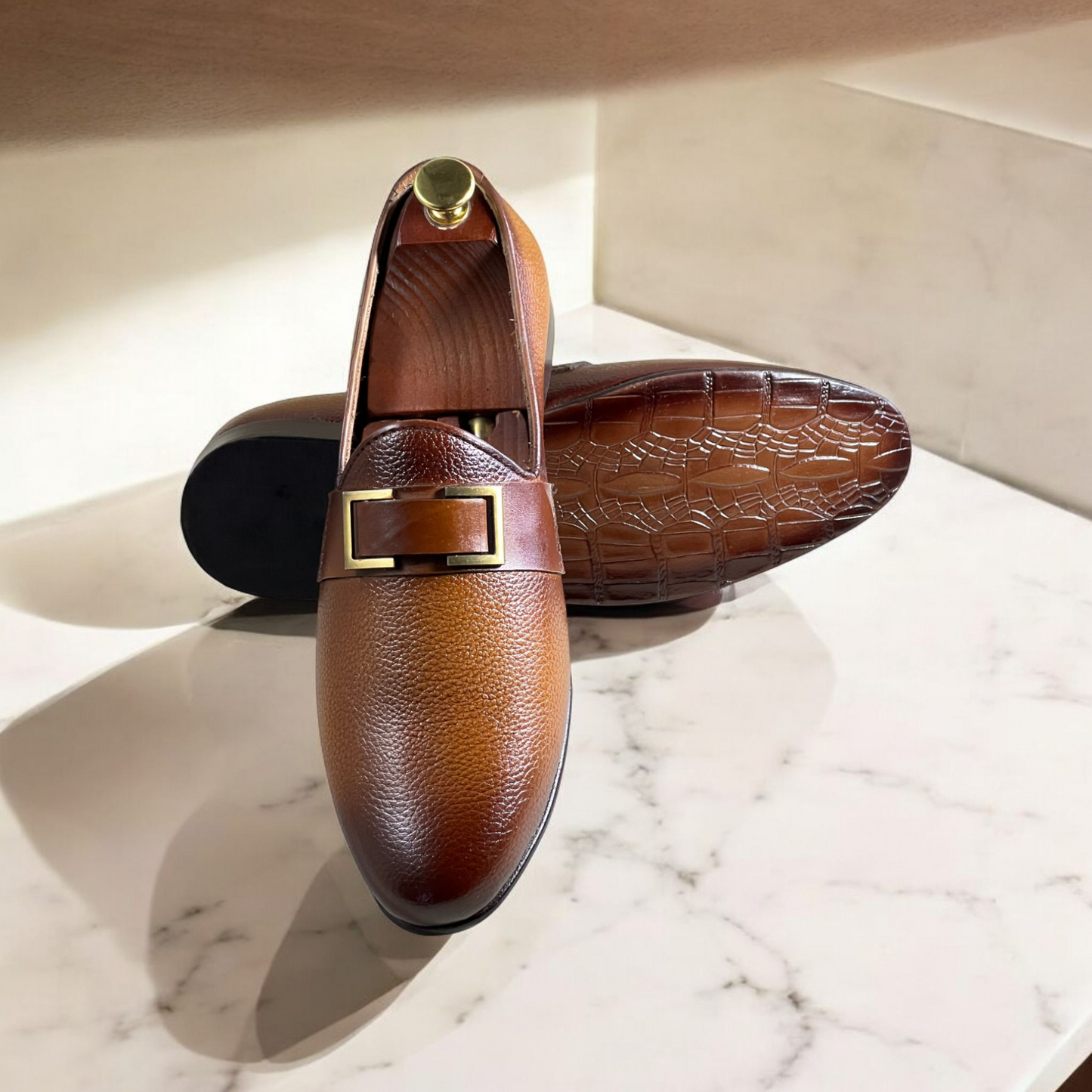 Mustard moccasin handmade leather shoes – premium all-leather slip-on casual loafers with soft sole and timeless craftsmanship for men